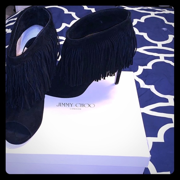 Jimmy Choo 100% leather Suede Daxen Fringe - Picture 1 of 3